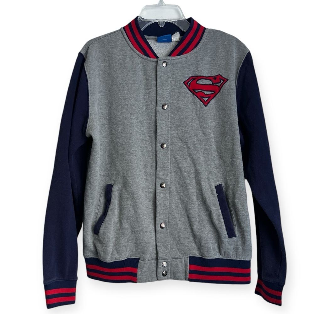 SUPERMAN Men’s Button Up Sweat Shirt Jacket Estimated Size Large